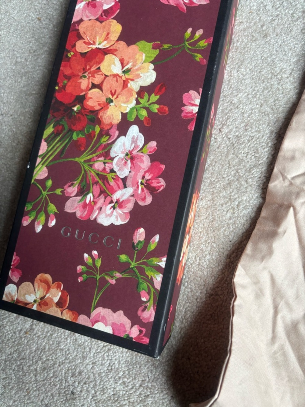 Gucci Floral Monogram Slides in Black and Multicolor - Picture 3 of 6